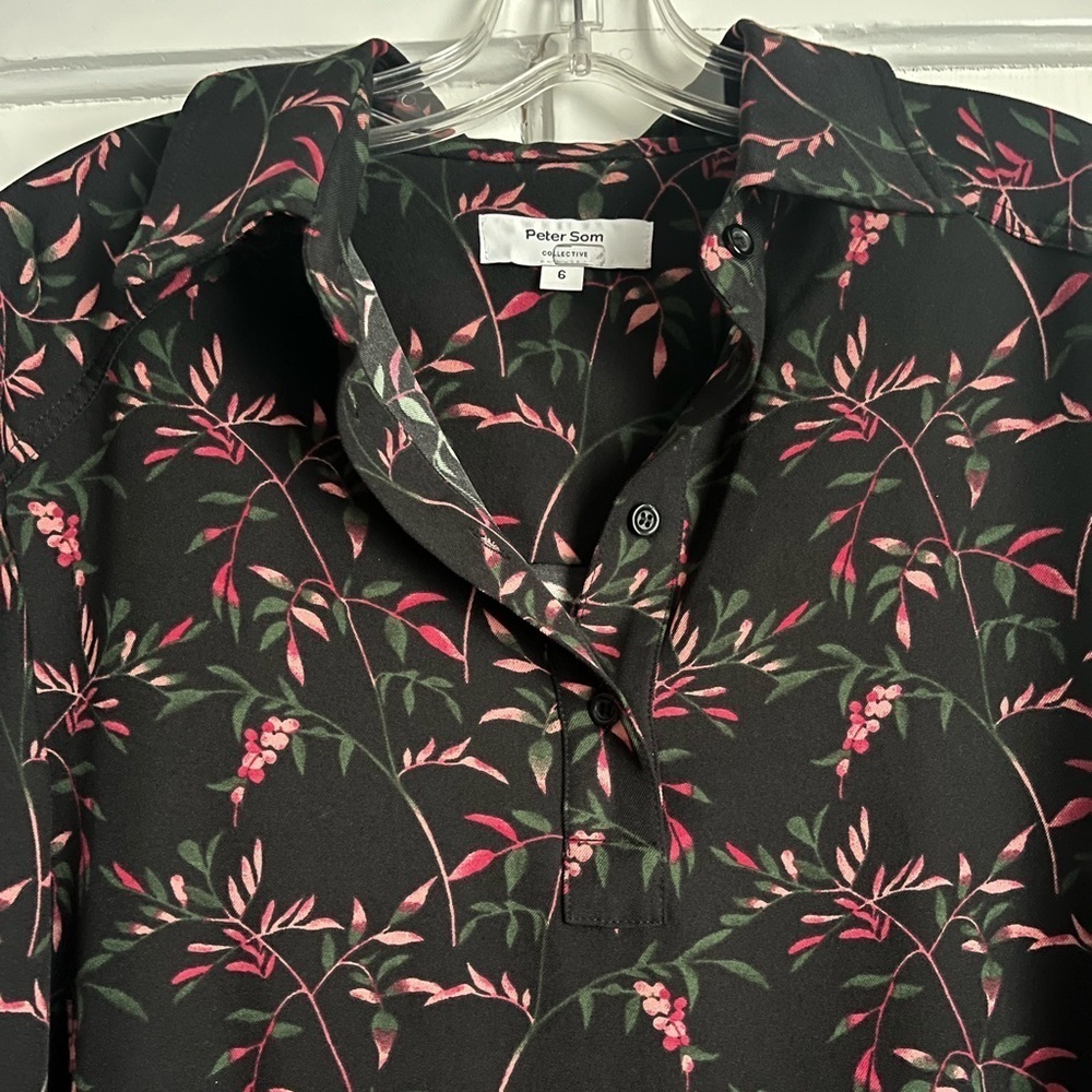 Peter Som floral shirt dress Rent the Runway 6